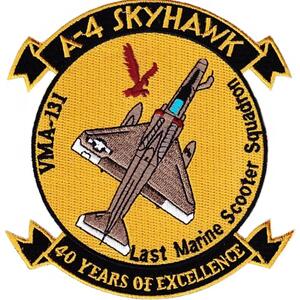 A military patch featuring the A-4 Skyhawk aircraft and commemorating 40 years of excellence.